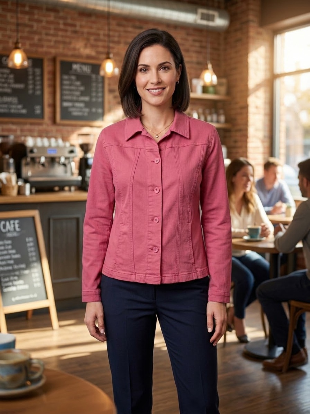 French dressing Pink Women's Jean Jacket Cotton spandex French Dressing 12P